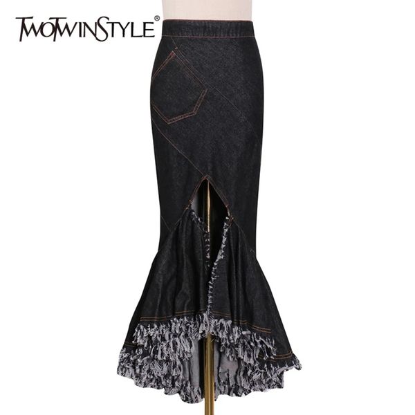 asymmetrical bodycon denim skirt for women high waist patchwork tassel midi skirts female fashion clothing 210423, Black
asymmetrical bodycon denim skirt for women high waist patchwork tassel midi skirts female fashion clothing 210423, Black