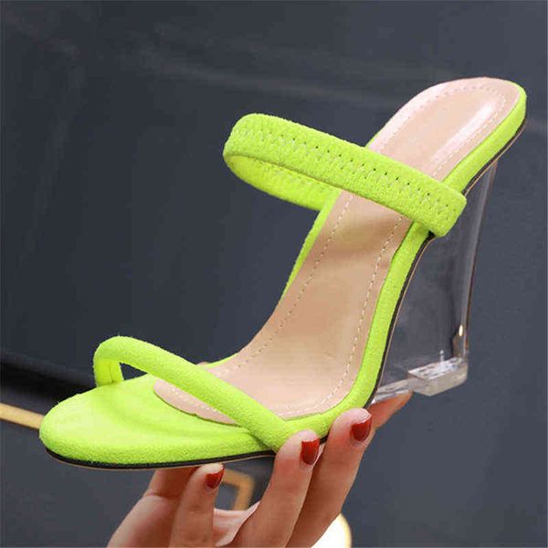 women summer 11.5cm high heels wedges platform sandals fetish design neon green mules clear heels 2022 summer transparent shoes y220426, Black
women summer 11.5cm high heels wedges platform sandals fetish design neon green mules clear heels 2022 summer transparent shoes y220426, Black