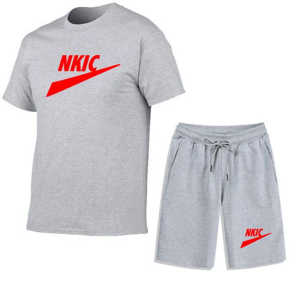 100% cotton men's t-shirt + shorts set summer tracksuit casual t shirt running set fashion brand logo printed male sport suit s-xxl, Gray
100% cotton men's t-shirt + shorts set summer tracksuit casual t shirt running set fashion brand logo printed male sport suit s-xxl, Gray