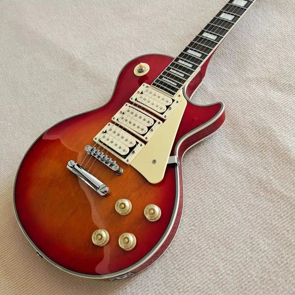 classic brand electric guitar, log bright electric guitar, three pairs of large output pickups
classic brand electric guitar, log bright electric guitar, three pairs of large output pickups
