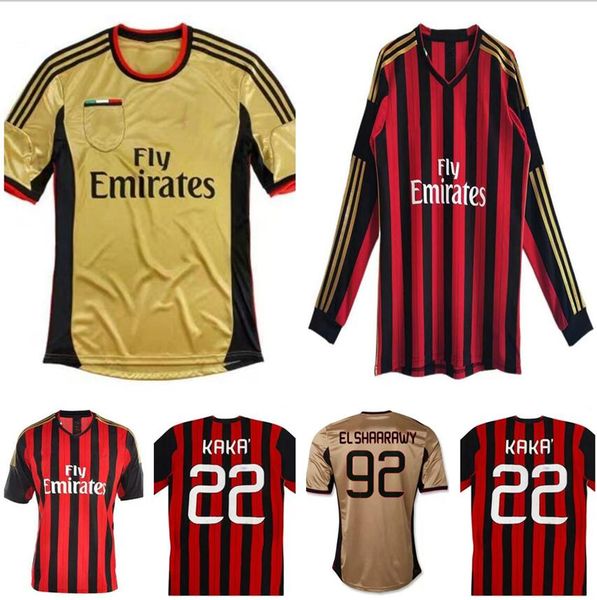 13 14 retro soccer jerseys ac kaka robinho maldini balotelli vintage classic jersey home long sleeve gold third away montolivo maillot foot, Black;yellow
13 14 retro soccer jerseys ac kaka robinho maldini balotelli vintage classic jersey home long sleeve gold third away montolivo maillot foot, Black;yellow