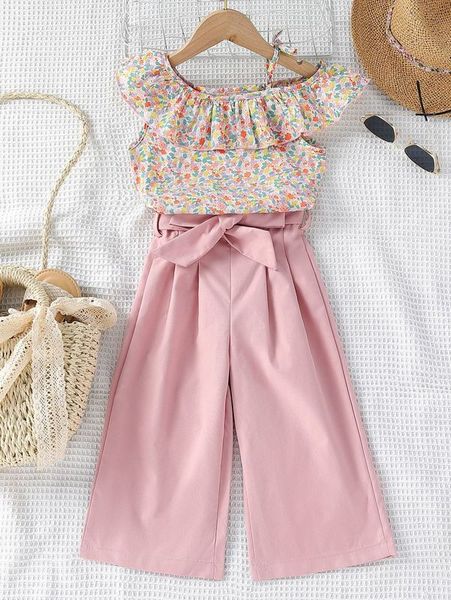 toddler girls ditsy floral print asymmetrical neck ruffle trim & belted pants she, White
toddler girls ditsy floral print asymmetrical neck ruffle trim & belted pants she, White