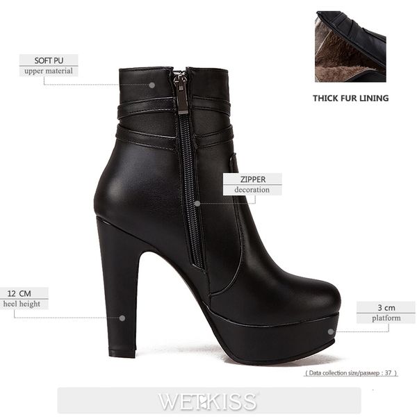 wetkiss high heels ankle women boots round toe footwear crystal pu female shoes winter platform boot big size 3450 y200115, Black
wetkiss high heels ankle women boots round toe footwear crystal pu female shoes winter platform boot big size 3450 y200115, Black