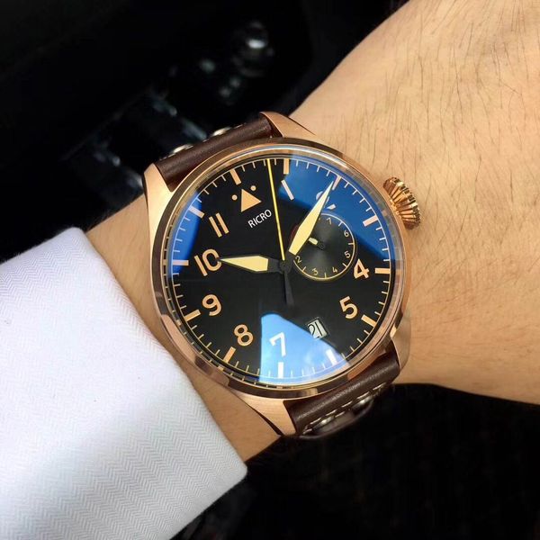men's mechanical watch pilot series onion handle 46mm large diameter 3 o'clock position power display leather strap 316 stainless, Slivery;brown
men's mechanical watch pilot series onion handle 46mm large diameter 3 o'clock position power display leather strap 316 stainless, Slivery;brown