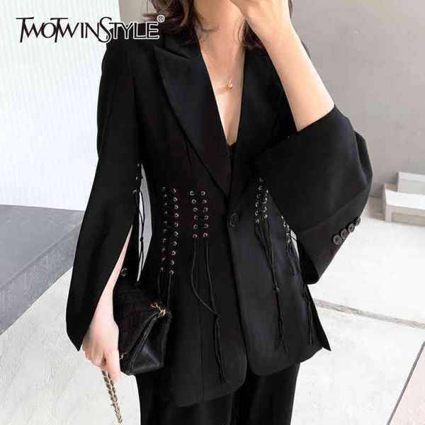 casual black tunic spring blazer for women notched long sleeve split blazers female fashion clothing 210423, White;black
casual black tunic spring blazer for women notched long sleeve split blazers female fashion clothing 210423, White;black