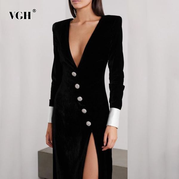 black slim dress for women v neck long sleeve high waist side split temperament dresses female fashion clothing 210507, Black;gray
black slim dress for women v neck long sleeve high waist side split temperament dresses female fashion clothing 210507, Black;gray