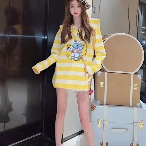 women's t-shirt spring 2022 striped rabbit embroidery navy age reducing collar half open chest loose casual sweater women sc99, White
women's t-shirt spring 2022 striped rabbit embroidery navy age reducing collar half open chest loose casual sweater women sc99, White