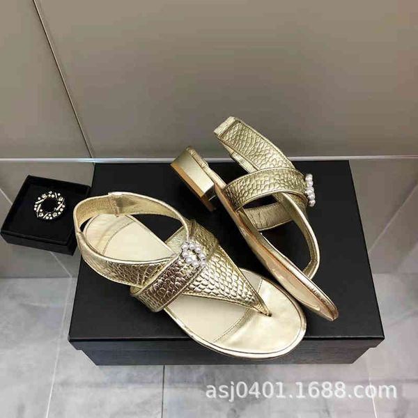 leather sandals summer gold viscose shoes round head hollow pearl low leisure herringbone slippers 1vut, Black
leather sandals summer gold viscose shoes round head hollow pearl low leisure herringbone slippers 1vut, Black
