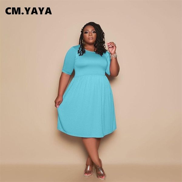 cm.yaya women plus size dress solid short sleeve o-neck stretchy loose knee length dresses casual fashion vestidos summer 220516, Black;gray
cm.yaya women plus size dress solid short sleeve o-neck stretchy loose knee length dresses casual fashion vestidos summer 220516, Black;gray