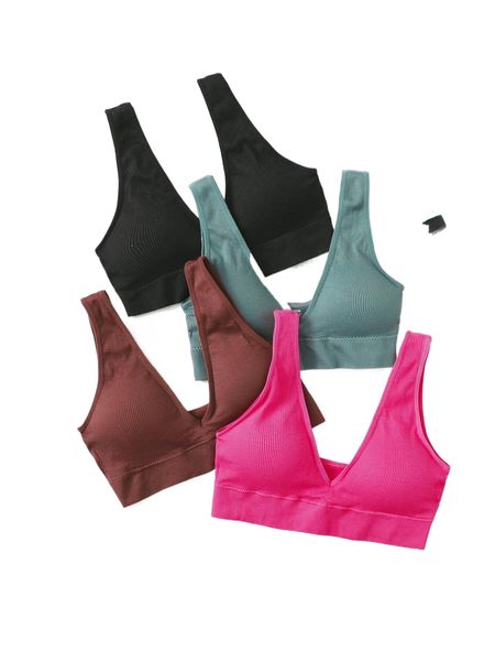 4pcs high support sports bra 66ro#, Gray