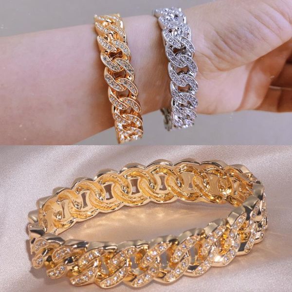 bangle miami cuban bracelet rhinestone alloy link chain bracelets hip hop fashion punk jewelry gold color charm bangles, Black
bangle miami cuban bracelet rhinestone alloy link chain bracelets hip hop fashion punk jewelry gold color charm bangles, Black
