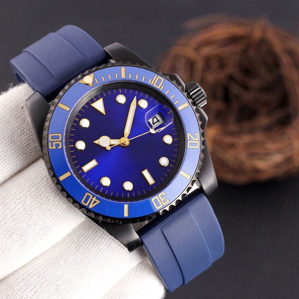 mens watch 41mm 2813 automatic mechanical movement with case blue rubber strap water resistant luminous dial, Slivery;brown
mens watch 41mm 2813 automatic mechanical movement with case blue rubber strap water resistant luminous dial, Slivery;brown