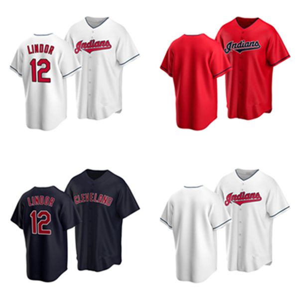 baseball fans indians francisco lindor #12 jersey, Black