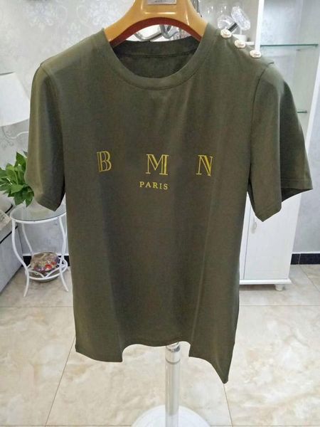 

Cheap Mens Designer T Shirt Womens Letter Printed Short Sleeve Round Neck Cotton Tees Top Quality Polo Size S-2XL, 8 (gold letter)