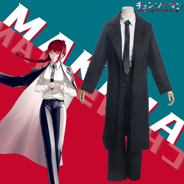 anime chainsaw man makima cosplay costume black trench shirt tie pants makima wig long light red braid men women suit uniform
anime chainsaw man makima cosplay costume black trench shirt tie pants makima wig long light red braid men women suit uniform