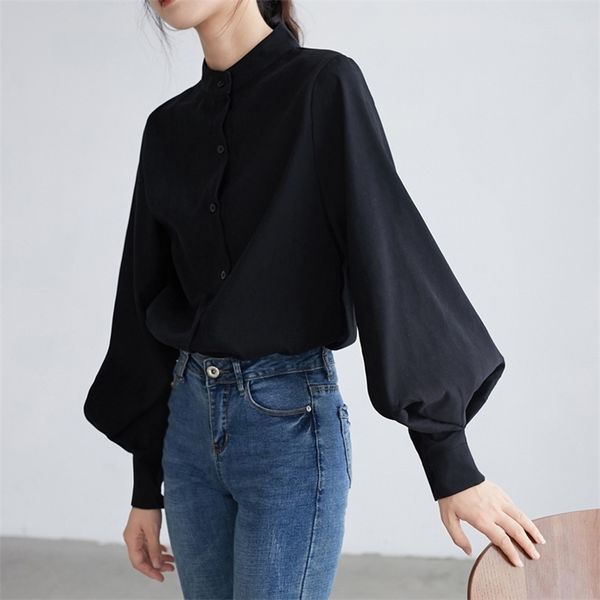 big lantern sleeve women autumn winter single breasted stand collar office work solid vintage blouse shirts 220715, White
big lantern sleeve women autumn winter single breasted stand collar office work solid vintage blouse shirts 220715, White
