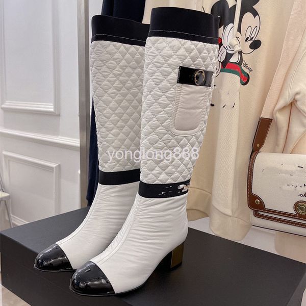 boots high end quality autumn and winter small fragrance color matching high-heeled down high tube knight boots below knee, Black
boots high end quality autumn and winter small fragrance color matching high-heeled down high tube knight boots below knee, Black