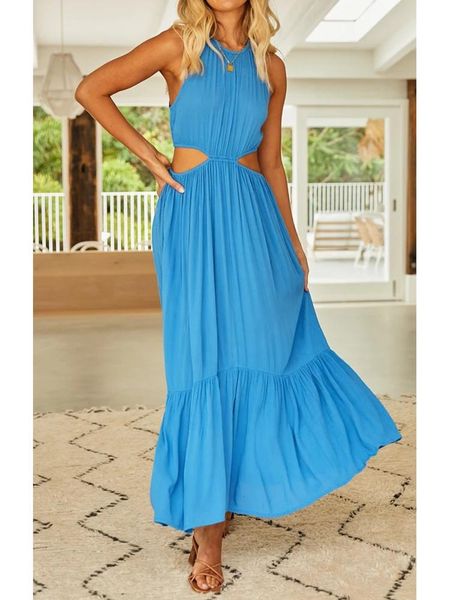 casual dresses foridol women maxi cotton rayon dress blue elegant waist hollow out sleeveless beach long holiday dress, Black;gray
casual dresses foridol women maxi cotton rayon dress blue elegant waist hollow out sleeveless beach long holiday dress, Black;gray