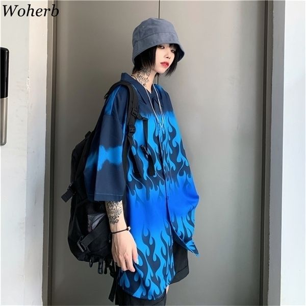 woherb harajuku loose summer women man casual blue flame print blouse short sleeve oversize blusas shirt hip-hop streetwear 210326, White
woherb harajuku loose summer women man casual blue flame print blouse short sleeve oversize blusas shirt hip-hop streetwear 210326, White