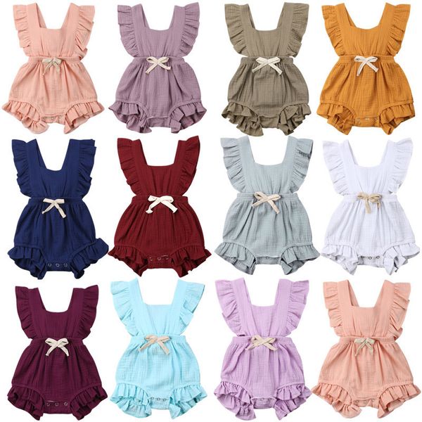 0-24m summer born baby girls ruffle solid color romper jumpsuit outfits sunsuit baby clothing 220525, Blue
0-24m summer born baby girls ruffle solid color romper jumpsuit outfits sunsuit baby clothing 220525, Blue
