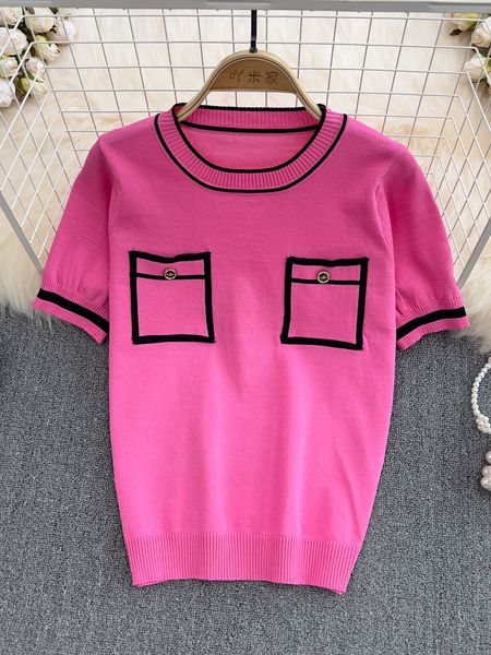 summer women all-match thin pullover knitting sweater 2022 new o-neck short sleeve pocket deco casual knitted jumper, White;black
summer women all-match thin pullover knitting sweater 2022 new o-neck short sleeve pocket deco casual knitted jumper, White;black