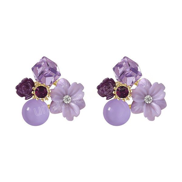 s925 needle jewelry purple flower earrings popular design sweet temperament stud earrings for women gifts, Golden;silver
s925 needle jewelry purple flower earrings popular design sweet temperament stud earrings for women gifts, Golden;silver
