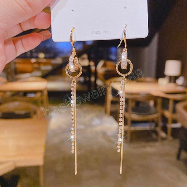 personalized temperament hollow ring chain inlaid with diamond tassel earrings for women korean fashion dangle earring jewelry gifts, Silver
personalized temperament hollow ring chain inlaid with diamond tassel earrings for women korean fashion dangle earring jewelry gifts, Silver