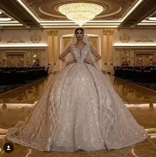 luxury sparkly gold sequined v neck wedding dresses bridal gowns arabic dubai sleeveless pleats vintage cathedral train bride gown custom ma, White
luxury sparkly gold sequined v neck wedding dresses bridal gowns arabic dubai sleeveless pleats vintage cathedral train bride gown custom ma, White