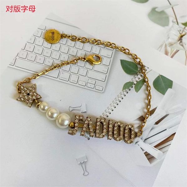 60% jewelry online high version star president letter size pearl bracelet female light luxury fashion clavicle chain, Black 
60% jewelry online high version star president letter size pearl bracelet female light luxury fashion clavicle chain, Black