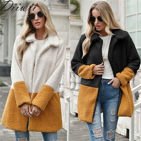 diiwii women coat faux fur loose trench female casual plush striped lapel woolen cardigan patchwork ladies winter 201222, Black
diiwii women coat faux fur loose trench female casual plush striped lapel woolen cardigan patchwork ladies winter 201222, Black
