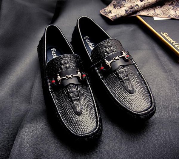 new loafers men shoes pu solid color fashion business casual wedding party classic crocodile pattern metal dress shoes, Black
new loafers men shoes pu solid color fashion business casual wedding party classic crocodile pattern metal dress shoes, Black