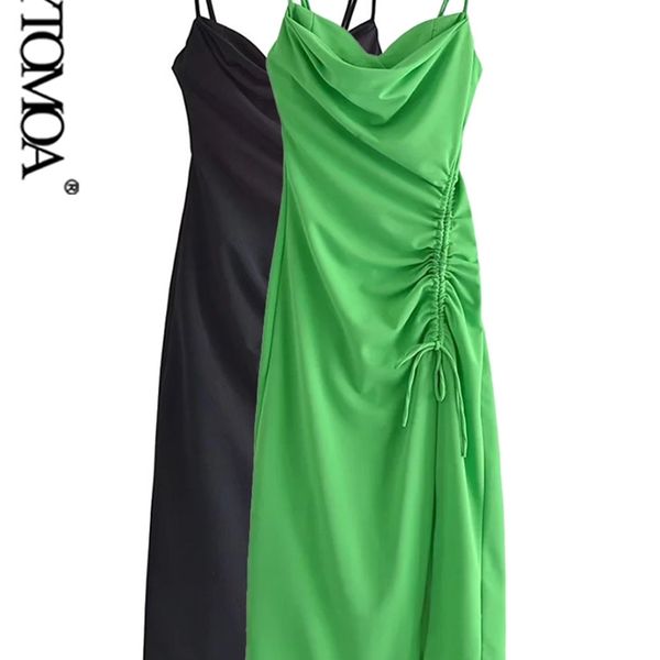 women fashion with drawstring draped midi dress vintage backless zipper adjustable thin straps female dresses vestidos 220526, Black;gray
women fashion with drawstring draped midi dress vintage backless zipper adjustable thin straps female dresses vestidos 220526, Black;gray