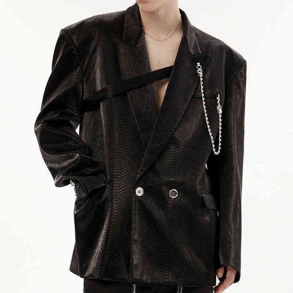 handsome mens faux leather jacket with belt loose fit lapel collar snake-pattern pu leather motorcycle coat for man t220728, Black
handsome mens faux leather jacket with belt loose fit lapel collar snake-pattern pu leather motorcycle coat for man t220728, Black