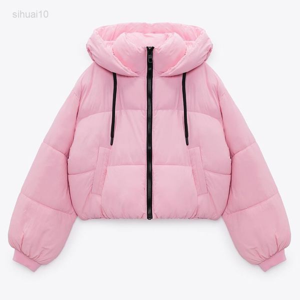 women parka jackets pink with hooded solid long sleeves kaki cropped warm jacket ladies elegant outfit woman coat winter trf l220725, Black
women parka jackets pink with hooded solid long sleeves kaki cropped warm jacket ladies elegant outfit woman coat winter trf l220725, Black