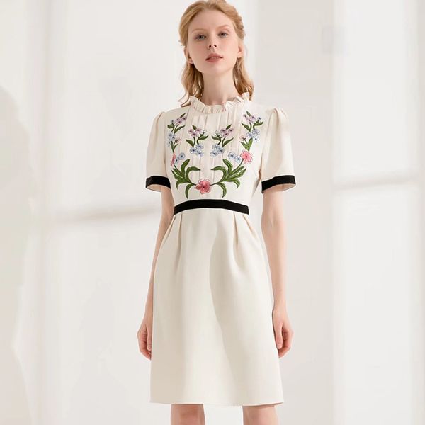 ruffled collar floral embroidery short sleeve mini dress dresses female designer 2022 party vestidos robe femme, Black
ruffled collar floral embroidery short sleeve mini dress dresses female designer 2022 party vestidos robe femme, Black