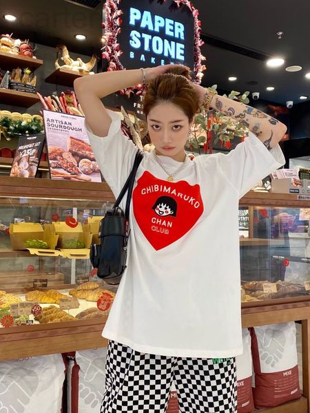 women's t-shirt designer 22 spring and summer new small crowd big love cherry ball letter printed short sleeve t-shirt loose age reduci, White
women's t-shirt designer 22 spring and summer new small crowd big love cherry ball letter printed short sleeve t-shirt loose age reduci, White