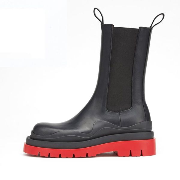 chelsea chunky ankle boots luxurys designer contrast-sole leather tire boot fashion women martin booties platform, Black
chelsea chunky ankle boots luxurys designer contrast-sole leather tire boot fashion women martin booties platform, Black