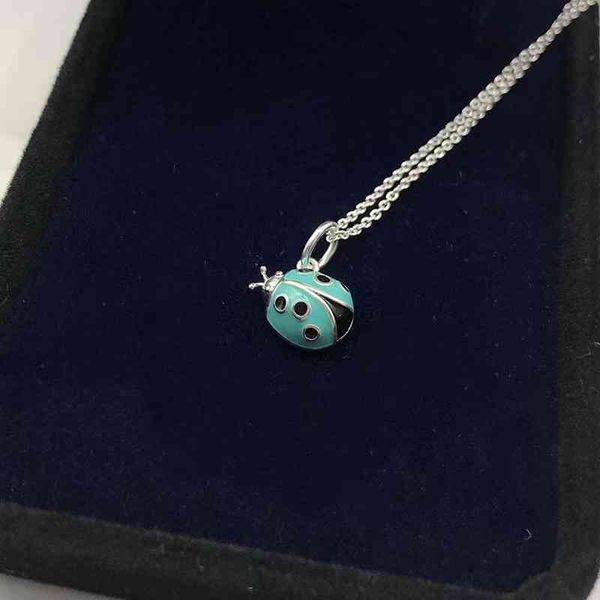 xhgj t family s925 sterling silver women's red blue oil dripping seven star floating insect necklace personalized versatile jewelry, Black
xhgj t family s925 sterling silver women's red blue oil dripping seven star floating insect necklace personalized versatile jewelry, Black