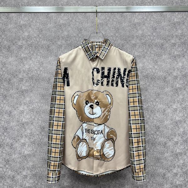 men's casual shirts designer ins fashion brand long sleeve shirt women's 2022 spring autumn new bear letter lattice casual shirt 6, White;black
men's casual shirts designer ins fashion brand long sleeve shirt women's 2022 spring autumn new bear letter lattice casual shirt 6, White;black