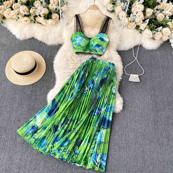 two piece dress ins holiday style suit design feeling lace suspender vest short high waist pleated skirt fashion 82kl, White
two piece dress ins holiday style suit design feeling lace suspender vest short high waist pleated skirt fashion 82kl, White