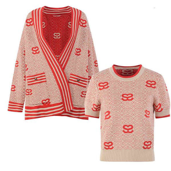 women's knits tees positive and negative two wear red letters color matching v-neck double-sided coat women's sweater cardigan ear, White
women's knits tees positive and negative two wear red letters color matching v-neck double-sided coat women's sweater cardigan ear, White