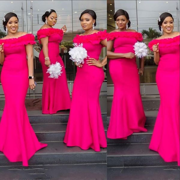 2022 african fuchsia bridesmaid dresses country off shoulder ruffles floor length zipper back western maid of honor dresses custom wedding g, White;pink
2022 african fuchsia bridesmaid dresses country off shoulder ruffles floor length zipper back western maid of honor dresses custom wedding g, White;pink