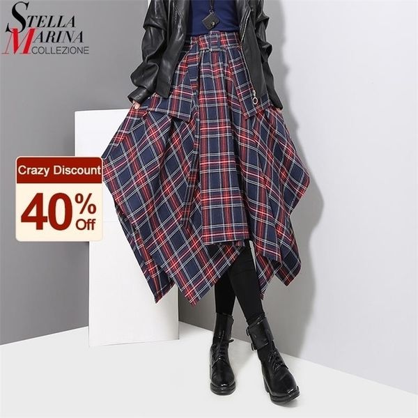 korean style woman red plaid asymmetrical skirt sashes high waist midi belted ladies casual unique irregular checker skirt 3027 210306, Black
korean style woman red plaid asymmetrical skirt sashes high waist midi belted ladies casual unique irregular checker skirt 3027 210306, Black