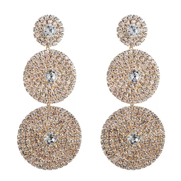 multi-layer round drop earrings studs for women luxury fashion shiny rhinestone geometric dangles party jewelry gifts european exaggerated b, Silver
multi-layer round drop earrings studs for women luxury fashion shiny rhinestone geometric dangles party jewelry gifts european exaggerated b, Silver
