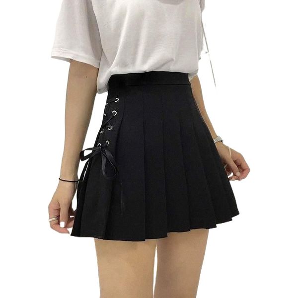 skirts women pleated skirt solid a line high waist mini harajuku gothic punk hip hop bow lace-up preppy style school uniforms e738#, Black
skirts women pleated skirt solid a line high waist mini harajuku gothic punk hip hop bow lace-up preppy style school uniforms e738#, Black