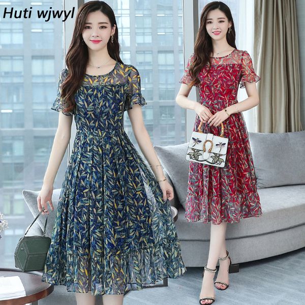 3xl plus size summer floral chiffon boho sundress korean elegant women beach midi dresses casual party club dress vestidos y200910, Black;gray 
3xl plus size summer floral chiffon boho sundress korean elegant women beach midi dresses casual party club dress vestidos y200910, Black;gray