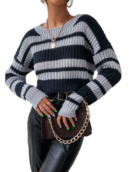 colorblock rib-knit drop shoulder sweater q6a8#, White;black
colorblock rib-knit drop shoulder sweater q6a8#, White;black