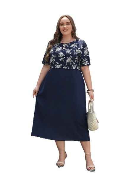 emery rose plus floral print dress h5sy#, Black