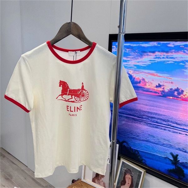 family's summer new round neck same carriage printing short sleeve versatile t-shirt women's top, White
family's summer new round neck same carriage printing short sleeve versatile t-shirt women's top, White