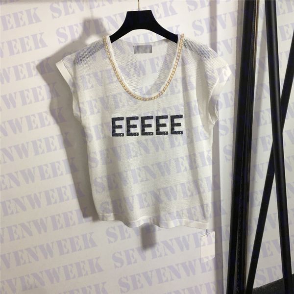 striped letter hollow knits t shirts womens designer summer sleeveless tshirt fashion brand ladies pullover, White
striped letter hollow knits t shirts womens designer summer sleeveless tshirt fashion brand ladies pullover, White